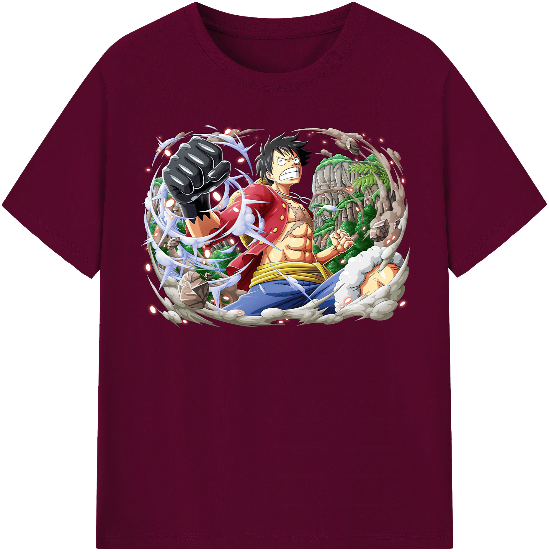 ワンピース モンキー・D・ルフィ ONE PIECE Monkey D. Luffy レディースカジュアルプリントTシャツ（綿100％）